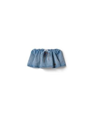 Miu Miu Washed Denim Miniskirt - Blue