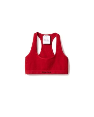 Miu Miu Seamless Racerback Top - Red
