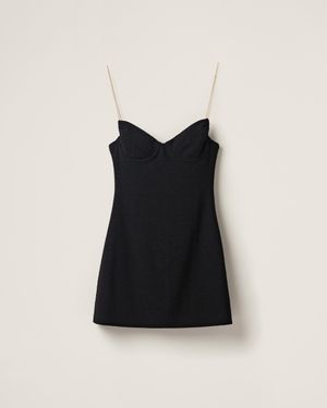 Miu Miu Stretch Bouclé Mini-dress - Black