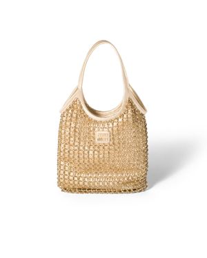 Miu Miu Ivy Beaded Duchesse Bag - Natural
