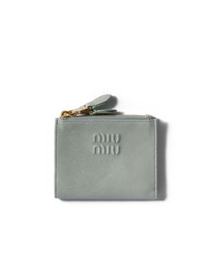 Miu Miu Small Nappa Leather Wallet - Gray
