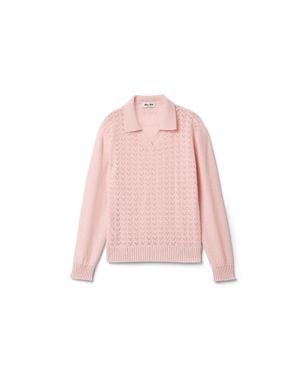 Miu Miu Cashmere V-Neck Jumper - Pink