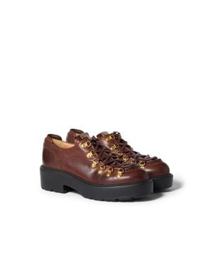 Miu Miu Leather Loafers - Brown