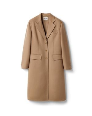 Miu Miu Single-Breasted Double Cashmere Coat - Brown
