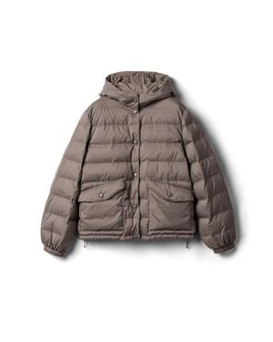 Miu Miu Technical Pongé Down Jacket - Brown