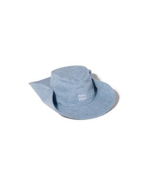 Miu Miu Denim Cowboy Hat - Blue