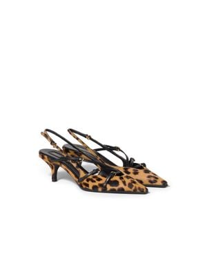 Miu Miu Printed Leather Slingback Pumps - Multicolor
