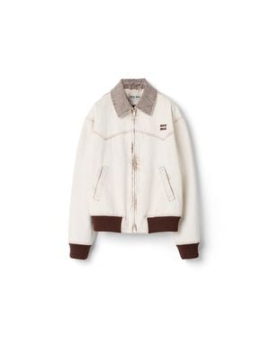 Miu Miu Denim Blouson Jacket - Natural