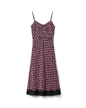 Miu Miu Crêpe De Chine Dress - Purple