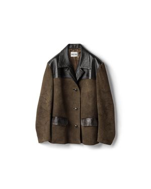 Miu Miu Suede Jacket - Brown