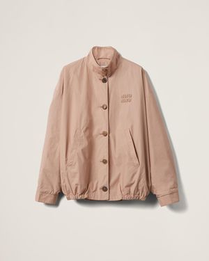 Miu Miu Poplin Blouson Jacket - Pink