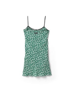 Miu Miu Crepe De Chine Mini-Dress - Green