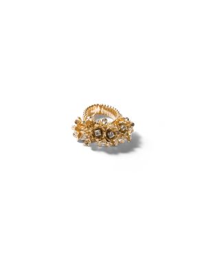 Miu Miu Metal Ring With Crystals - Metallic