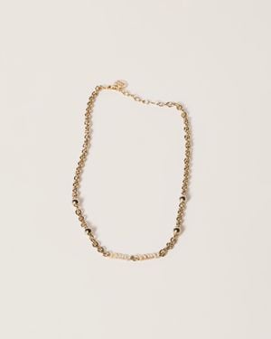Miu Miu Logo Necklace - Metallic