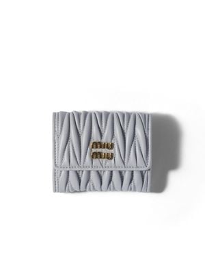 Miu Miu Matelassé Nappa Leather Small Wallet - White
