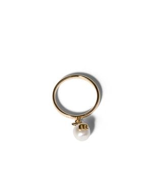 Miu Miu Metal Ring With Pendant - Metallic