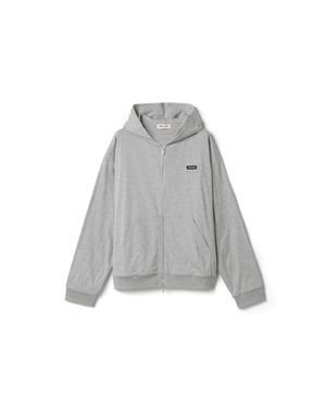 Miu Miu Cotton Fleece Hoodie - Grey