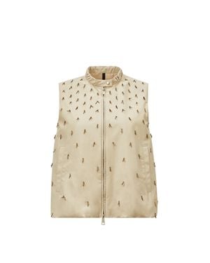 Moncler Gruilly Beaded Cotton Gilet - Natural