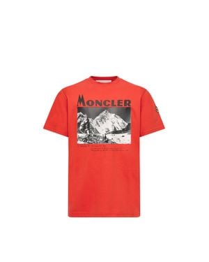Moncler Moncler Camiseta De Manga Corta De Jersey De Algodón Con Estampado K2, Hombre, Talla - Rojo