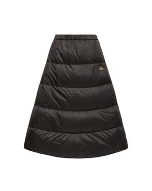 Moncler Moncler Wendbarer Midirock Aus Wolltwill Mit Wattierung, Damen, Größe - Schwarz