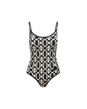 Moncler Geometric Print Swimsuit - Black