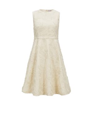 Moncler Textured Floral Gabardine Dress - Black
