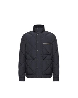Moncler Moncler Surlake Diamond-Quilted Short Down Jacket - Blue