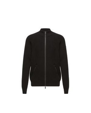 Moncler Cardigan Con Zip - Nero