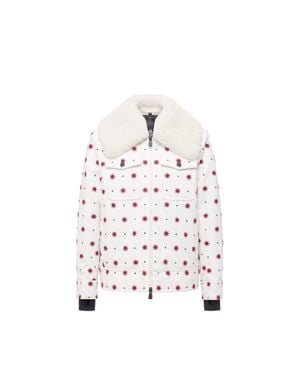 Moncler Moncler Larient Geometric Pattern Down Shirt Jacket - White