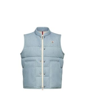 Moncler Moncler Heceta Denim Down Vest - Blue