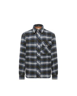 Moncler Moncler Surchemise En Laine À Carreaux, Homme, Taille - Gris