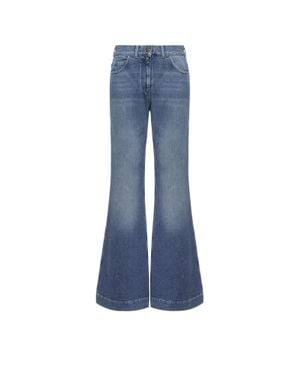 Moncler Moncler Vaqueros De Pernera Ancha, Mujer, Talla - Azul