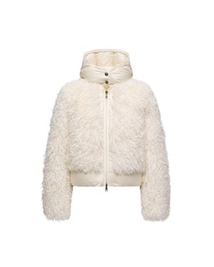 Moncler Moncler Vigiers Teddy Hooded Short Down Jacket - Natural