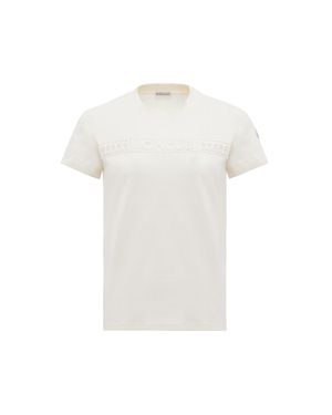 Moncler T-Shirt Con Logo Ricamato - Bianco