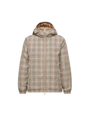 Moncler Moncler Grimpante Kurze Wendbare Daunenjacke Mit Kapuze, Damen, Größe - Natur