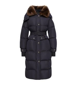 Moncler Piumino Lungo Gelisette Con Orlo - Blu