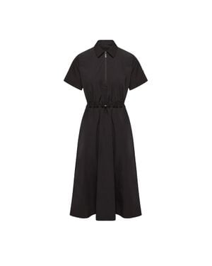 Moncler Moncler Pleated Mid-Length Shirt Dress - Black