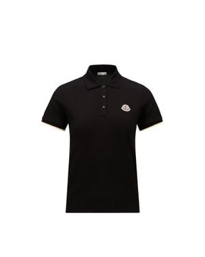 Moncler Moncler Logo Cotton Piquet Polo Shirt - Black