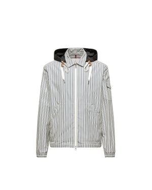 Moncler Moncler Havas Striped Poplin Shirt Jacket - Gray