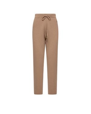 Moncler Moncler Wool & Cashmere Blend Cropped Jogging Pants - Natural