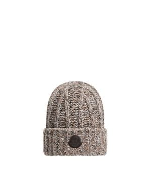 Moncler Moncler Gorro De Punto Bouclé De Mezcla De Lana, Hombre, Talla - Gris