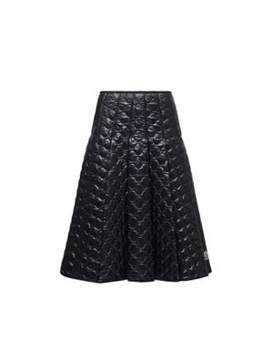 Moncler Square-Quilted Padded Midi Skirt - Black