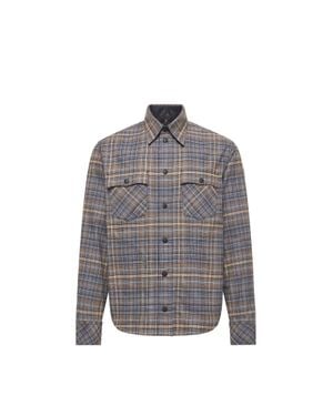 Moncler Moncler Camisa De Tartán De Algodón, Hombre, Talla - Gris