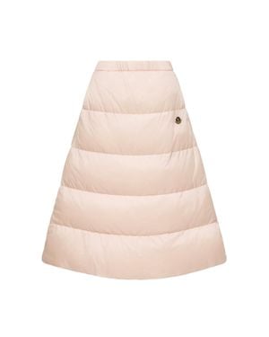 Moncler Moncler Reversible Wool Twill Padded Midi Skirt - Natural