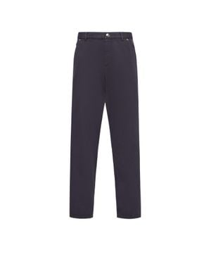 Moncler Moncler Cargo Cotton Blend Gabardine Pants - Blue
