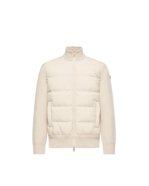 Moncler Moncler Cardigan Zippé Matelassé En Laine, Homme, Taille - Neutre
