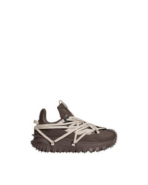 Moncler Moncler Trailgrip Megalace Leather Sneakers - Brown