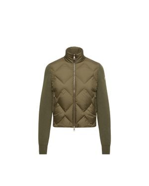 Moncler Moncler Cárdigan De Lana Y Cachemira Acolchado, Mujer, Talla - Verde