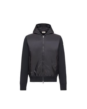 Moncler Moncler Cotton Blend Zip-Up Hoodie - Black