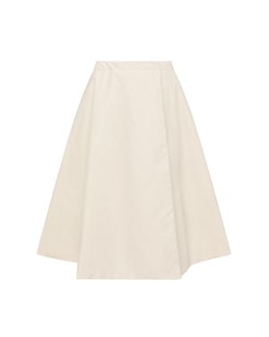 Moncler Moncler Padded Taffeta Midi Skirt - Natural
